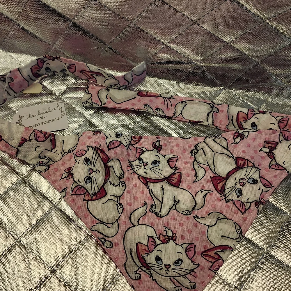 Hand Crafted Pink Cat Bandana Collar